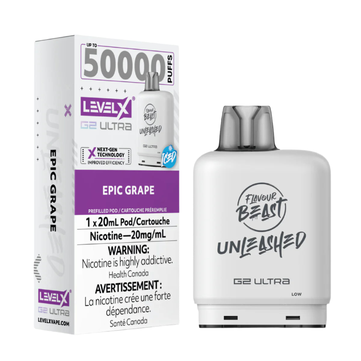 Flavour Beast Unleashed Level X G2 Ultra 50k - Epic Grape Iced (PROV)