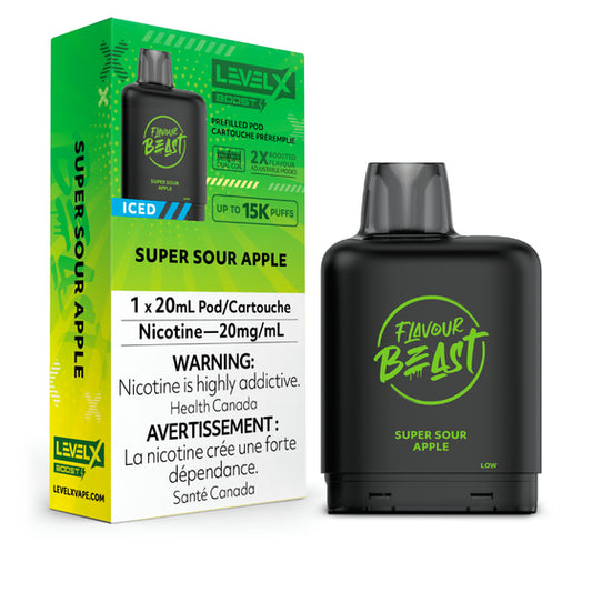 Flavour Beast - Level X Boost Pod -  Super Sour Apple Iced (20mL)