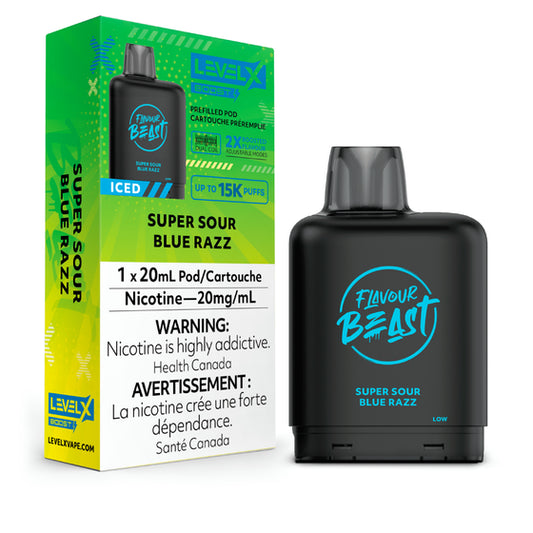 Flavour Beast - Level X Boost Pod - Super Aigre Blue Razz Glacé (20 ml)