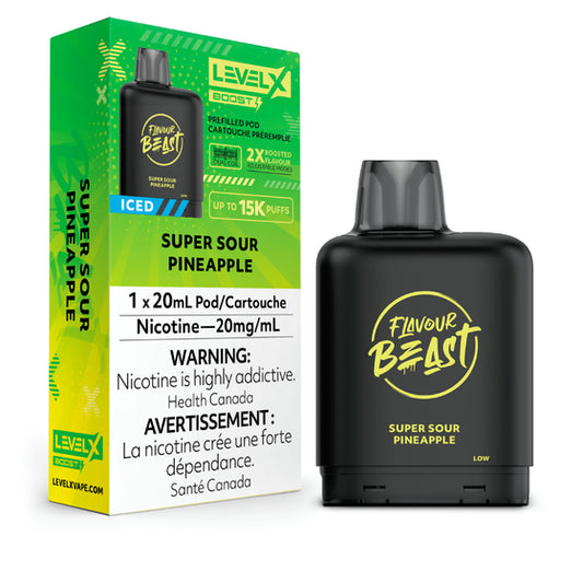 Flavour Beast - Level X Boost Pod -  Super Sour Pineapple Iced (20mL)