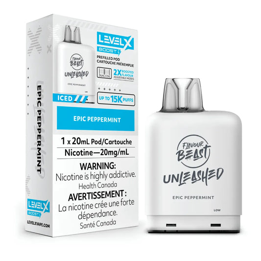 Level X - Flavour Beast Unleashed Boost Pod 20mL - Epic Peppermint