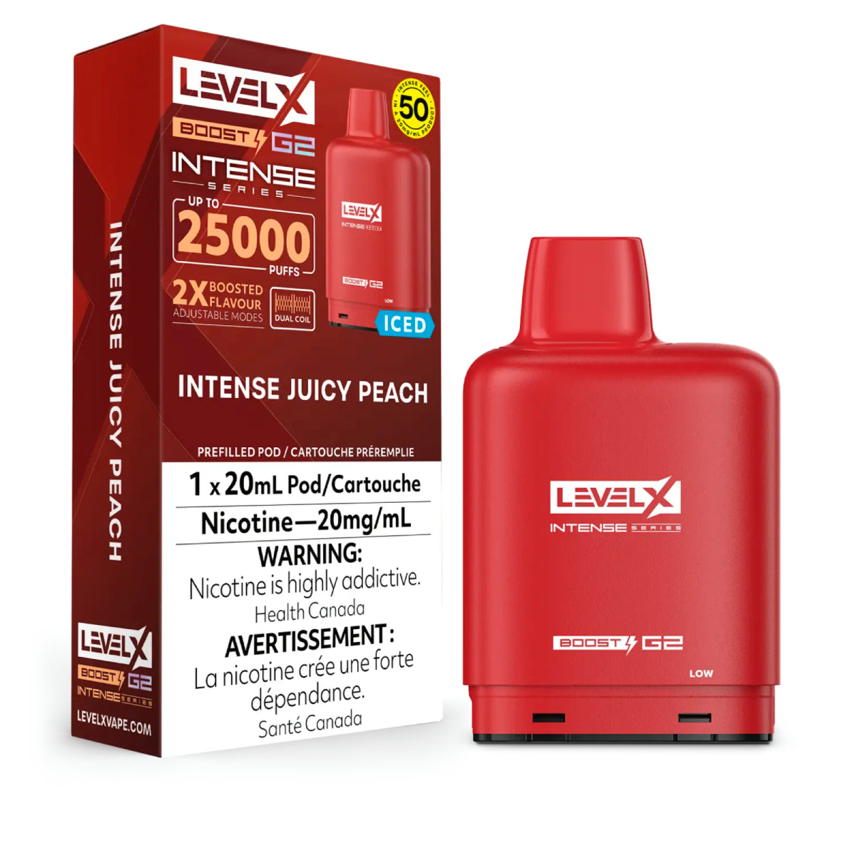 Level X Intense Boost Pod G2 25k - Juicy Peach Iced