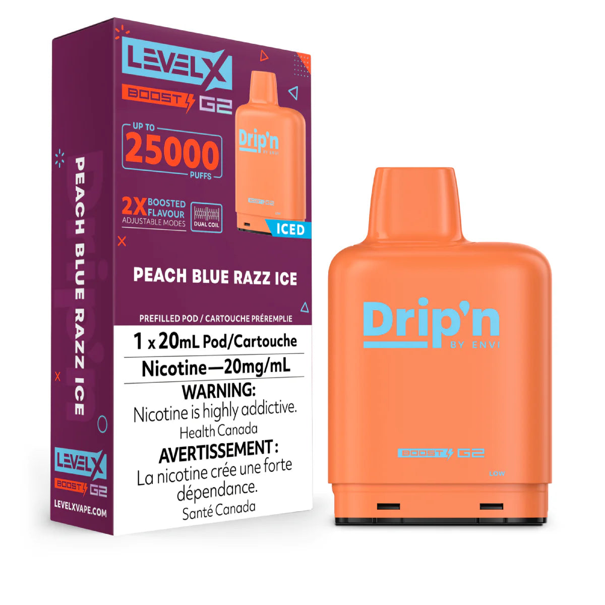 Drip'n Level X Boost G2 25k - Peach Blue Razz Ice (PROV)